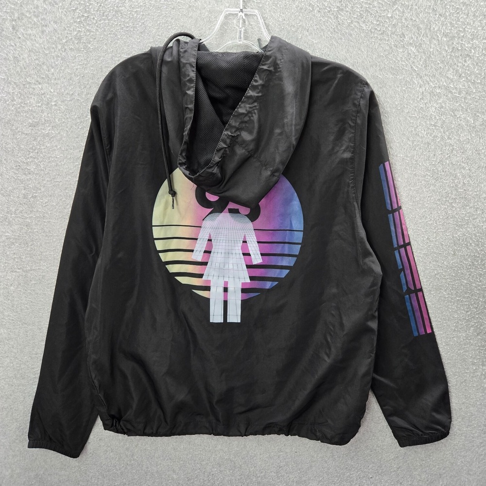 GIRL Skateboard‎ Men Jacket S Black Windbreaker Ombre 93 Logo Hooded Full Zip